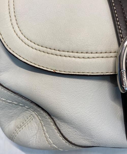 COACH（コーチ）COACH (コーチ) ワンショルダーバッグ ホワイト×ブラウンの古着・服飾アイテム