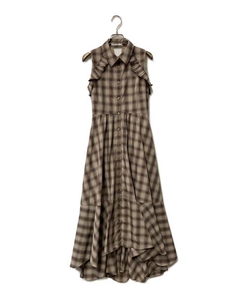 Snidel（スナイデル）Snidel (スナイデル) イレヘムシャツワンピ ブラウン サイズ:SIZE 0の古着・服飾アイテム