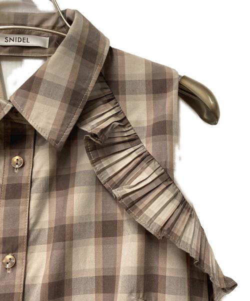 Snidel（スナイデル）Snidel (スナイデル) イレヘムシャツワンピ ブラウン サイズ:SIZE 0の古着・服飾アイテム