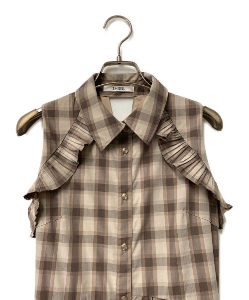 Snidel（スナイデル）Snidel (スナイデル) イレヘムシャツワンピ ブラウン サイズ:SIZE 0の古着・服飾アイテム