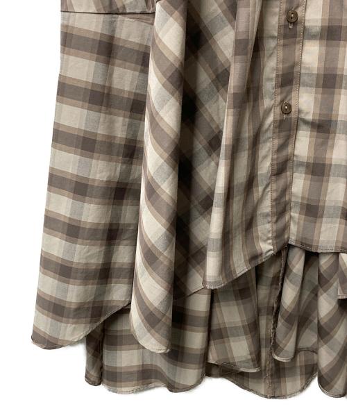Snidel（スナイデル）Snidel (スナイデル) イレヘムシャツワンピ ブラウン サイズ:SIZE 0の古着・服飾アイテム