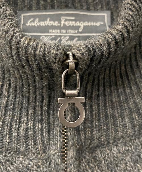 Salvatore Ferragamo（サルヴァトーレ フェラガモ）Salvatore Ferragamo (サルヴァトーレ フェラガモ) ウールカシミヤ ドライバーズニット グレー サイズ:XLの古着・服飾アイテム