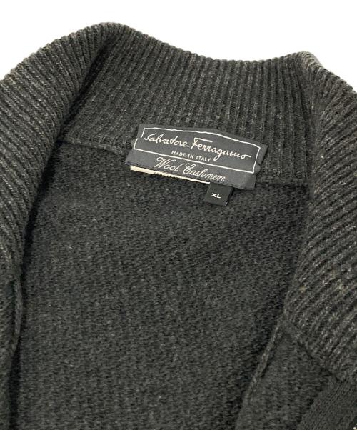 Salvatore Ferragamo（サルヴァトーレ フェラガモ）Salvatore Ferragamo (サルヴァトーレ フェラガモ) ウールカシミヤ ドライバーズニット グレー サイズ:XLの古着・服飾アイテム