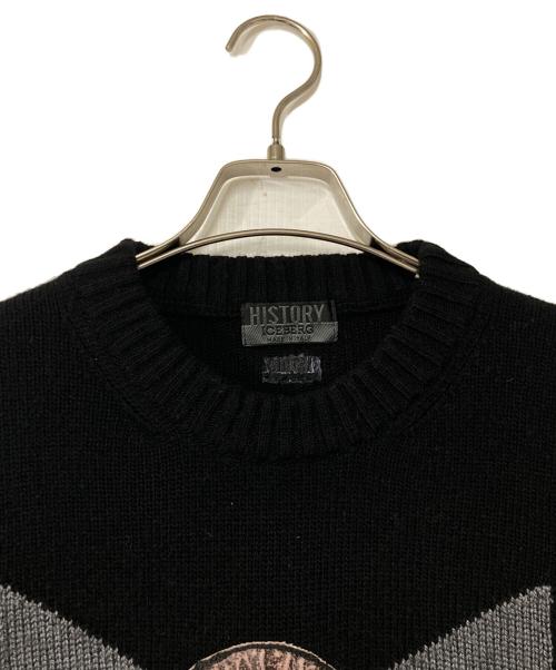 ICEBERG HISTORY（アイスバーグヒストリ）ICEBERG HISTORY (アイスバーグヒストリ) クルーネックニット ブラック サイズ:Mの古着・服飾アイテム