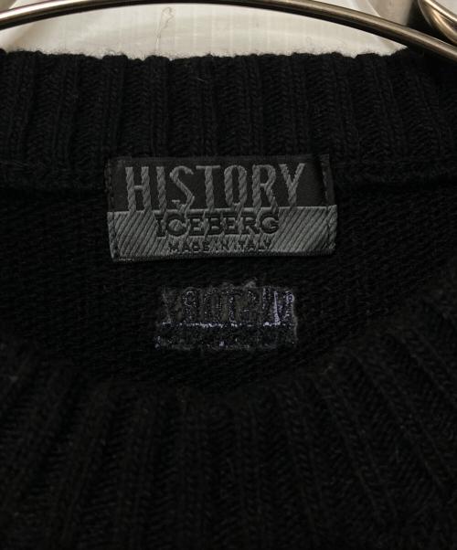ICEBERG HISTORY（アイスバーグヒストリ）ICEBERG HISTORY (アイスバーグヒストリ) クルーネックニット ブラック サイズ:Mの古着・服飾アイテム