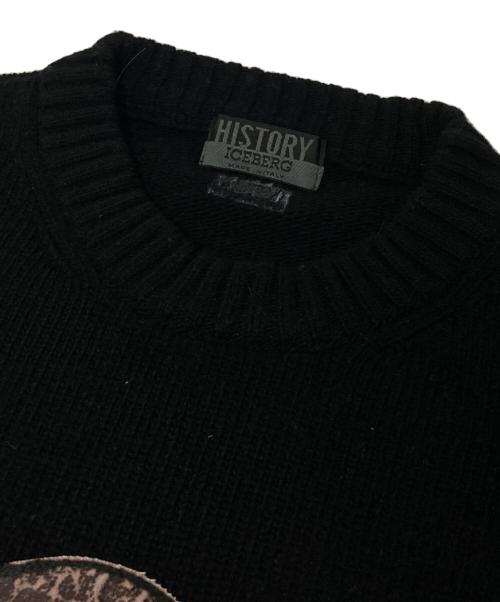 ICEBERG HISTORY（アイスバーグヒストリ）ICEBERG HISTORY (アイスバーグヒストリ) クルーネックニット ブラック サイズ:Mの古着・服飾アイテム