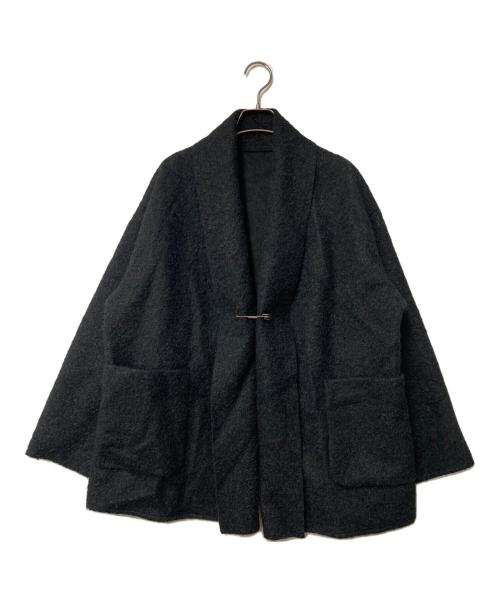 SIMPLICITE（シンプリシテ）simplicite (シンプリシテ) ブークレージャージ着流しコート ブラック サイズ:Freeの古着・服飾アイテム