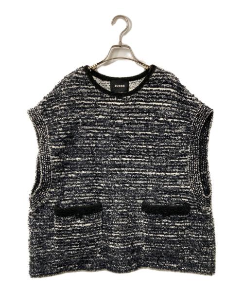 ZUCCA（ズッカ）ZUCCA (ズッカ) ミックスヤーン ニットベスト ブラック サイズ:Mの古着・服飾アイテム