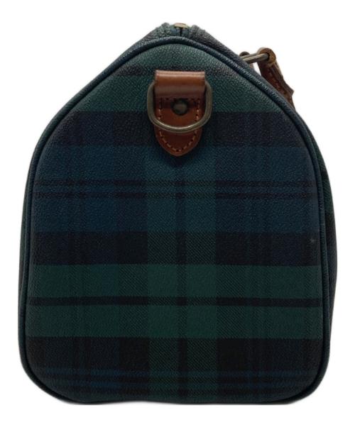 POLO RALPH LAUREN（ポロ・ラルフローレン）POLO RALPH LAUREN (ポロ・ラルフローレン) チェックボストンバッグ グリーン×ブラウンの古着・服飾アイテム