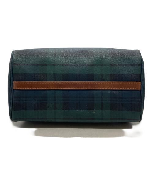 POLO RALPH LAUREN（ポロ・ラルフローレン）POLO RALPH LAUREN (ポロ・ラルフローレン) チェックボストンバッグ グリーン×ブラウンの古着・服飾アイテム