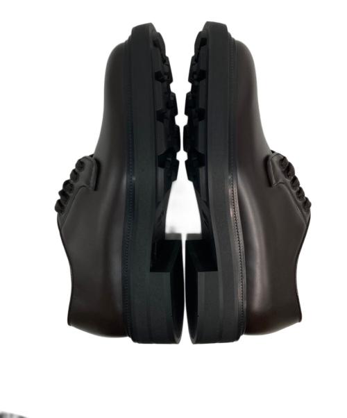 PRADA（プラダ）PRADA (プラダ) ブラッシュドレザー ダービーシューズ ブラウン サイズ:7の古着・服飾アイテム