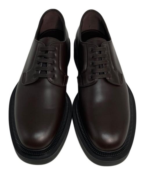 PRADA（プラダ）PRADA (プラダ) ブラッシュドレザー ダービーシューズ ブラウン サイズ:7の古着・服飾アイテム