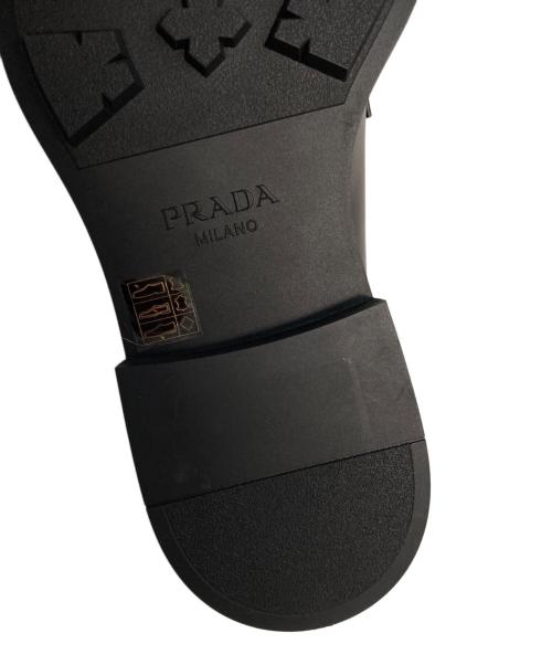 PRADA（プラダ）PRADA (プラダ) ブラッシュドレザー ダービーシューズ ブラウン サイズ:7の古着・服飾アイテム