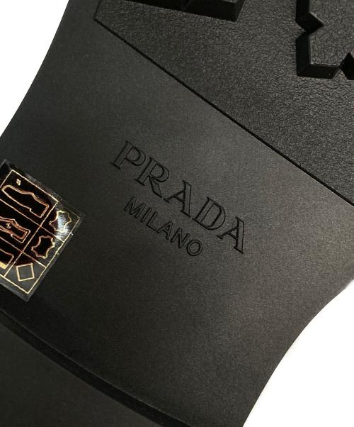 PRADA（プラダ）PRADA (プラダ) ブラッシュドレザー ダービーシューズ ブラウン サイズ:7の古着・服飾アイテム