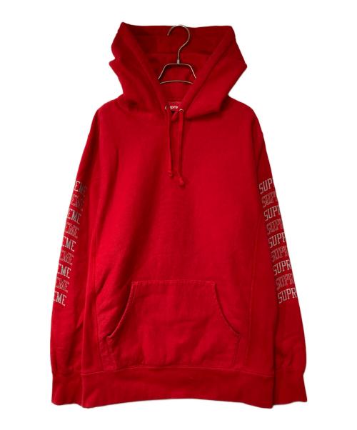 SUPREME（シュプリーム）Supreme (シュプリーム) Sleeve Arc Hooded Sweatshirt レッド サイズ:Lの古着・服飾アイテム