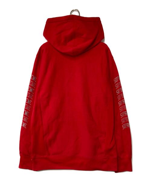 SUPREME（シュプリーム）Supreme (シュプリーム) Sleeve Arc Hooded Sweatshirt レッド サイズ:Lの古着・服飾アイテム