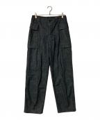 BONCOURAボンクラ）の古着「コットンリネンカーゴパンツ」｜インディゴ