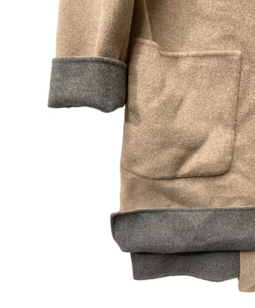 BARNEYS NEWYORK（バーニーズ・ニューヨーク）BARNEYS NEWYORK (バーニーズ・ニューヨーク) フォックスファーリバーシブルウールロングコート ベージュ サイズ:36の古着・服飾アイテム
