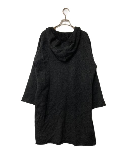 evam eva（エヴァムエヴァ）evam eva (エヴァムエヴァ) フーデッドウールコート ブラック サイズ:Freeの古着・服飾アイテム