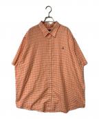 RALPH LAURENラルフローレン）の古着「半袖チェックボタンダウンシャツ」｜オレンジ