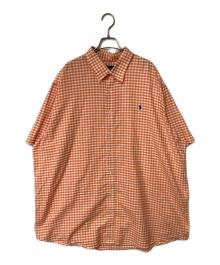 RALPH LAUREN（ラルフローレン）の古着「半袖チェックボタンダウンシャツ」｜オレンジ