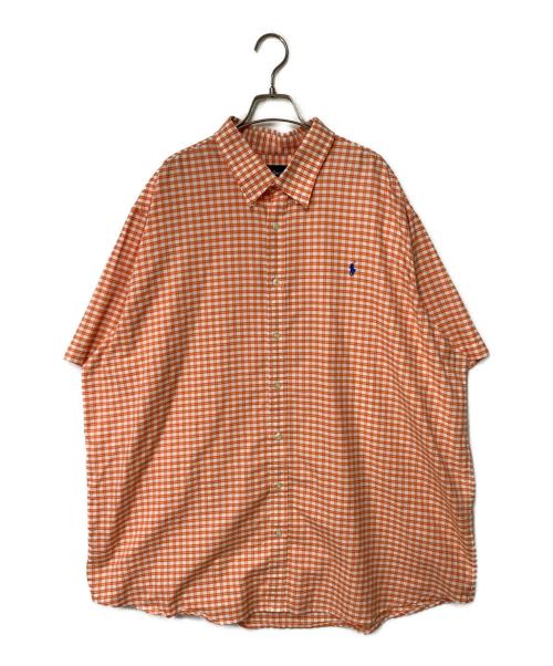 RALPH LAUREN（ラルフローレン）RALPH LAUREN (ラルフローレン) 半袖チェックボタンダウンシャツ オレンジ サイズ:XLの古着・服飾アイテム