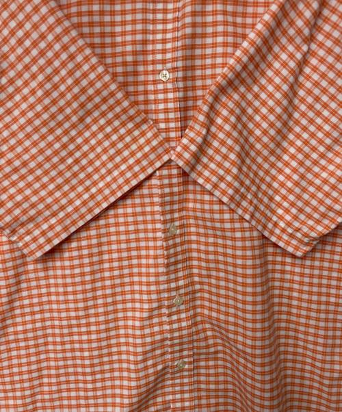 RALPH LAUREN（ラルフローレン）RALPH LAUREN (ラルフローレン) 半袖チェックボタンダウンシャツ オレンジ サイズ:XLの古着・服飾アイテム