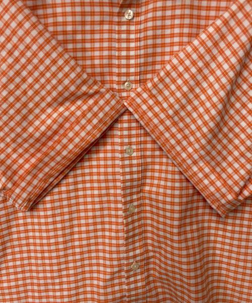 RALPH LAUREN（ラルフローレン）RALPH LAUREN (ラルフローレン) 半袖チェックボタンダウンシャツ オレンジ サイズ:XLの古着・服飾アイテム