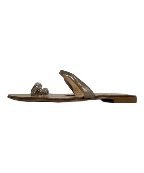 GIUSEPPE ZANOTTI（ジュゼッペザノッティ）GIUSEPPE ZANOTTI (ジュゼッペザノッティ) プレートサンダル ベージュ サイズ:36の古着・服飾アイテム