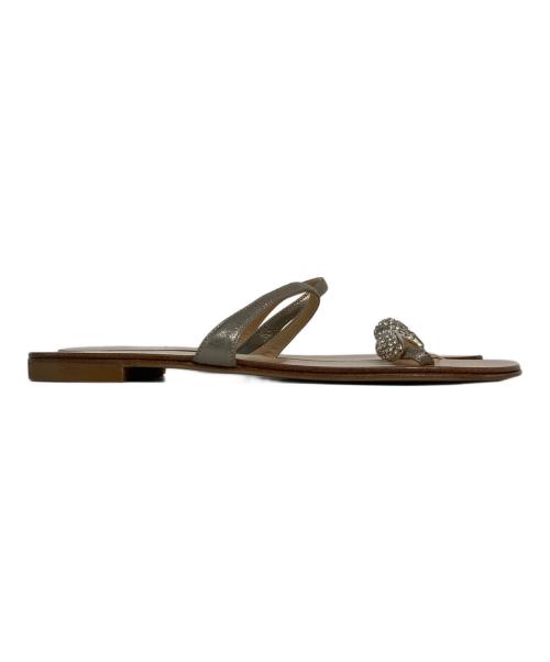 GIUSEPPE ZANOTTI（ジュゼッペザノッティ）GIUSEPPE ZANOTTI (ジュゼッペザノッティ) プレートサンダル ベージュ サイズ:36の古着・服飾アイテム