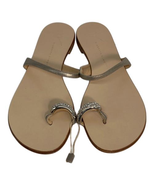 GIUSEPPE ZANOTTI（ジュゼッペザノッティ）GIUSEPPE ZANOTTI (ジュゼッペザノッティ) プレートサンダル ベージュ サイズ:36の古着・服飾アイテム
