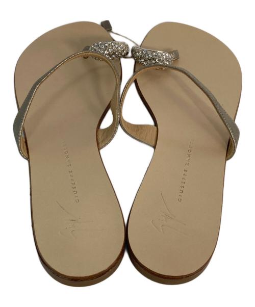 GIUSEPPE ZANOTTI（ジュゼッペザノッティ）GIUSEPPE ZANOTTI (ジュゼッペザノッティ) プレートサンダル ベージュ サイズ:36の古着・服飾アイテム