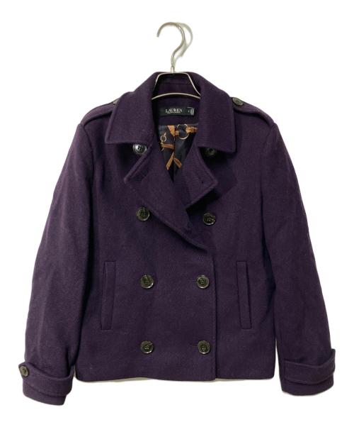 LAUREN RALPH LAUREN（ローレンラルフローレン）LAUREN RALPH LAUREN (ローレンラルフローレン) Pコート パープル サイズ:SIZE 4の古着・服飾アイテム