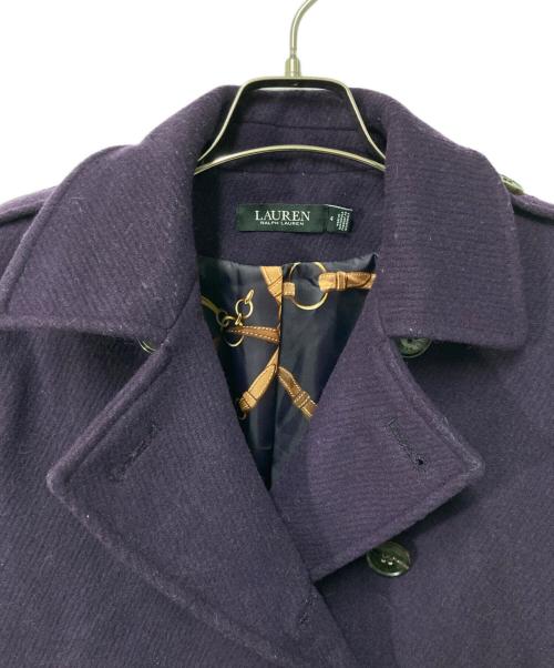 LAUREN RALPH LAUREN（ローレンラルフローレン）LAUREN RALPH LAUREN (ローレンラルフローレン) Pコート パープル サイズ:SIZE 4の古着・服飾アイテム