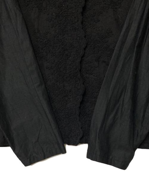 mizuiro-ind（ミズイロインド）mizuiro-ind (ミズイロインド) 刺繍バンドカラーシャツ ブラック サイズ:FREEの古着・服飾アイテム