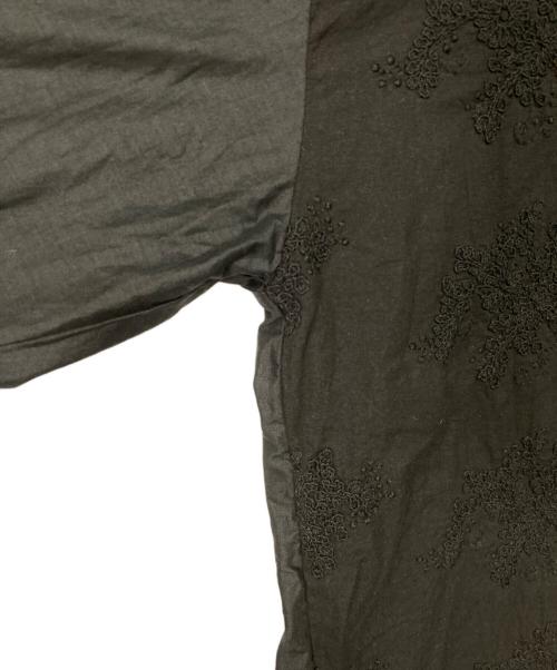 mizuiro-ind（ミズイロインド）mizuiro-ind (ミズイロインド) 刺繍バンドカラーシャツ ブラック サイズ:FREEの古着・服飾アイテム