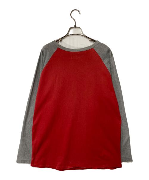 stussy（ステューシー）stussy (ステューシー) ラグランカットソー レッド×グレー サイズ:Lの古着・服飾アイテム