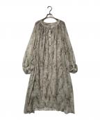 house of lotusハウスオブロータス）の古着「花柄シアーワンピース」｜グレー×ブラック