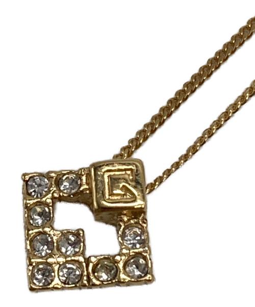 GIVENCHY（ジバンシィ）GIVENCHY (ジバンシィ) スクエアストーンネックレス ゴールドの古着・服飾アイテム