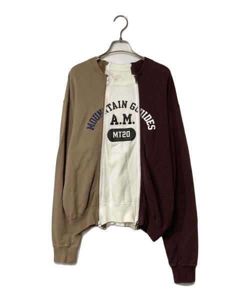 MOUNTAIN RESEARCH（マウンテンリサーチ）MOUNTAIN RESEARCH (マウンテンリサーチ) 4 ZIP CREW Sweat ブラウン サイズ:Mの古着・服飾アイテム