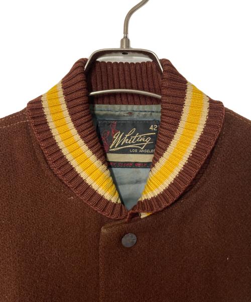 Whiting（ホワイティング）Whiting (ホワイティング) スタジャン ブラウン×ホワイト サイズ:42の古着・服飾アイテム