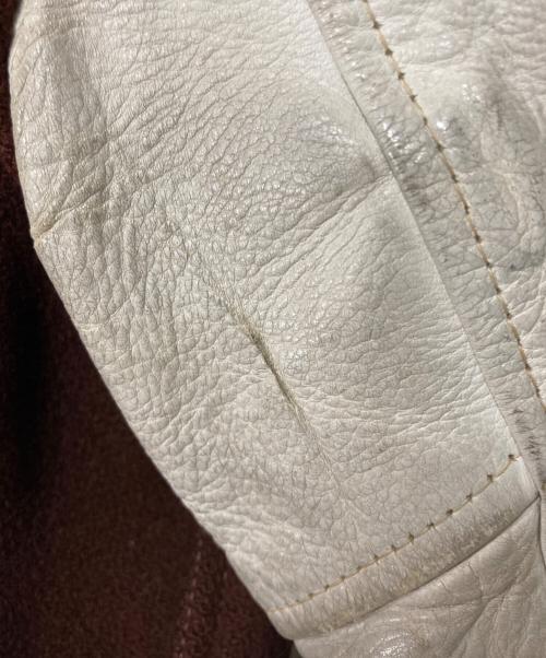 Whiting（ホワイティング）Whiting (ホワイティング) スタジャン ブラウン×ホワイト サイズ:42の古着・服飾アイテム