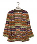 missoniミッソーニ）の古着「ジグザグ柄ニットカーディガン」｜マルチカラー