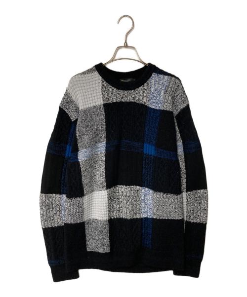BLACK LABEL CRESTBRIDGE（ブラックレーベル クレストブリッジ）BLACK LABEL CRESTBRIDGE (ブラックレーベル クレストブリッジ) チェックニット ブラック×ブルー サイズ:Lの古着・服飾アイテム