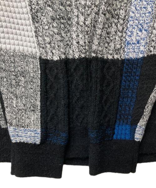 BLACK LABEL CRESTBRIDGE（ブラックレーベル クレストブリッジ）BLACK LABEL CRESTBRIDGE (ブラックレーベル クレストブリッジ) チェックニット ブラック×ブルー サイズ:Lの古着・服飾アイテム