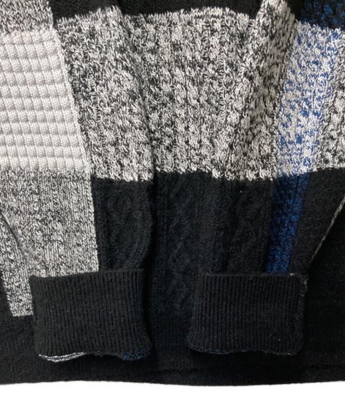 BLACK LABEL CRESTBRIDGE（ブラックレーベル クレストブリッジ）BLACK LABEL CRESTBRIDGE (ブラックレーベル クレストブリッジ) チェックニット ブラック×ブルー サイズ:Lの古着・服飾アイテム