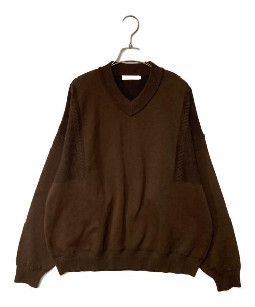 yashiki（ヤシキ）yashiki (ヤシキ) Ryoshu V neck Knit ブラウン サイズ:2の古着・服飾アイテム