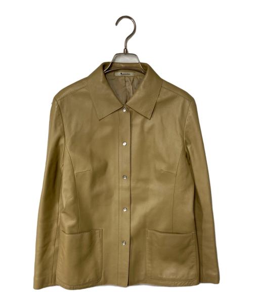 Aquascutum（アクアスキュータム）Aquascutum (アクアスキュータム) レザージャケット ベージュ サイズ:11の古着・服飾アイテム