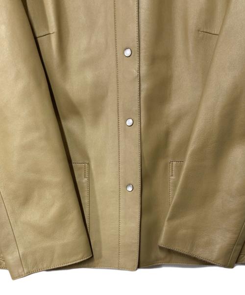 Aquascutum（アクアスキュータム）Aquascutum (アクアスキュータム) レザージャケット ベージュ サイズ:11の古着・服飾アイテム