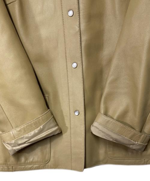 Aquascutum（アクアスキュータム）Aquascutum (アクアスキュータム) レザージャケット ベージュ サイズ:11の古着・服飾アイテム